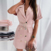 new fashion waist solid color all-match suit dress NSJIN60157