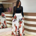 printed color matching round neck long-sleeved dress NSJIN60130