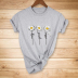 Chrysanthemum Print Short Sleeve T-Shirt NSYAY60091