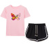 creative color butterfly print drawstring shorts set NSYIC61998