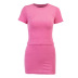 short sleeve round neck solid color short skirt NSFLY62004