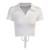 summer new style polo collar hollowed out chest top NSFLY62009
