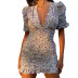 new V-neck temperament fold wrap short dress  NSHHF62025