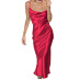 fashion solid color sling satin fishtail dress  NSHHF62064