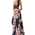 Slim Printed Suspender Halter Big Swing Dress NSHHF62071