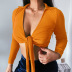 fashion new style strap deep V sexy long-sleeved knitted cardigan NSFLY62079
