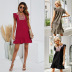 Embroidery Sleeveless Small Solid Color Short Dress NSLM62174