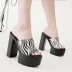 new super high-heeled thick heel striped slippers NSSO62181