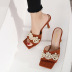 summer new rhinestones and pearl beaded square toe high-heeled slippers NSSO62183