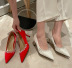 new style pointed toe pearl rhinestone high-heel shoes NSSO62184