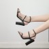 new thick heel elastic square toe high heel open toe sandals NSSO62189