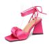 new triangle heel high-heel strap silk square toe sandals NSSO62190