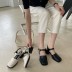 fashion plain color square toe sandals NSHU62223