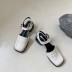 fashion plain color square toe sandals NSHU62223