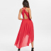 Summer Sleeveless V-neck Lace Sling Irregular Backless Chiffon Dress NSSUO62426
