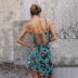 summer new sexy low-cut slit suspender skirt NSAG62269