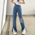 new summer fashion casual hole chain high waist jeans NSLQ62304