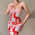 head print slim sexy tube top dress NSXE62354