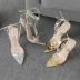 chain strap high-heeled toe sandals NSCA62400