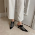 low-heeled pointed toe metal chain temperament slippers NSCA62407