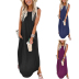 Summer fashion loose round neck solid color sleeveless dress NSSUO62561