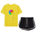 sunflower English printing T-shirt drawstring shorts set NSYIC62462