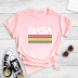 Summer new short-sleeved colorful stripes letter printing T-shirt NSYIC62468
