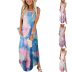 Summer Tie-Dye Printed Round Neck Loose Sleeveless Dress NSSUO62558