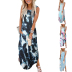 Summer tie-dye printing long loose sleeveless dress NSSUO62557