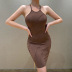 Solid Color Sling Slim Dress NSYID62550