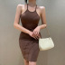 Solid Color Sling Slim Dress NSYID62550