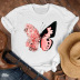 Cartoon Butterfly Flower Printed T-shirts NSAIT62501