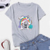 Unicorn print short-sleeved T-shirt NSYAY62756