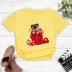New short-sleeved creative red pattern printing T-shirt NSYIC62481