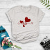 Camiseta de manga corta con estampado de amor romántico de verano nuevo NSYIC62484