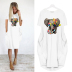Summer Fashion Short Sleeve Round Neck Printed Thin Mid-length Dress NSJIN62619
