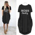 Summer new fashion short-sleeved round neck letter printing slim dress NSJIN62618