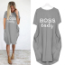 Summer new fashion short-sleeved round neck letter printing slim dress NSJIN62618
