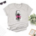 Short-sleeved tie hair girl print T-shirt NSYIC62591