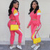 Casual Color Contrast Splicing Sports 2 Piece Set NSYF62644