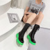 knee lace-up knight boots patent leather platform high boots NSCA62658