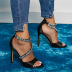 open toe stiletto high heels rhinestone shoes NSCA62660