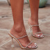 Square Toe Rhinestone Stiletto Sandals NSCA62665