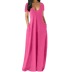 pure color deep V short sleeve long dress  NSBTY62670
