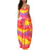 tie-dye gradient diagonal stripe deep V sling dress NSBTY62671