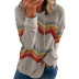 new long-sleeved striped contrast color hooded sweater NSBTY62672