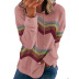 new long-sleeved striped contrast color hooded sweater NSBTY62672