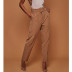 Solid Color Nine-Point Straight Trousers With Belt NSBTY62691