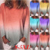 Rainbow Gradient Print Long-Sleeved T-Shirt NSBTY62694