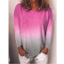 Rainbow Gradient Print Long-Sleeved T-Shirt NSBTY62694